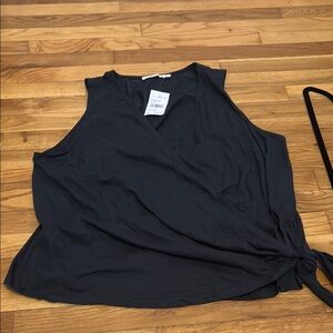 Lush Charcoal Sleeveless Wrap Tank